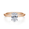 Cari - 14K White-Rose Gold Oval Diamond Engagement Ring