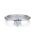 Cari - 14K White Gold Hidden Halo Oval Diamond Engagement Ring