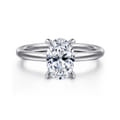 Cari - 18K White Gold Oval Diamond Engagement Ring