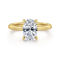 Cari - 14K Yellow Gold Hidden Halo Oval Diamond Engagement Ring