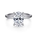 Cari - 14K White Gold Hidden Halo Oval Diamond Engagement Ring