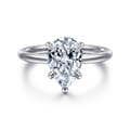 Cari - 14K White Gold Pear Shape Diamond Engagement Ring