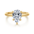 Cari - 14K Yellow Gold Pear Shape Diamond Engagement Ring