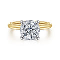 Cari - 14K White-Yellow Gold Round Diamond Engagement Ring