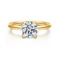 Cari - 18K Yellow Gold Round Diamond Engagement Ring