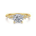 Reena - 14K Yellow Gold Cushion Cut Diamond Engagement Ring