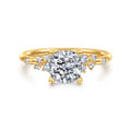 Reena - 18K Yellow Gold Cushion Cut Diamond Engagement Ring