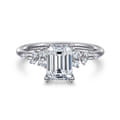 Reena - 14K White Gold Emerald Cut Diamond Engagement Ring