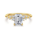 Reena - 14K Yellow Gold Emerald Cut Diamond Engagement Ring