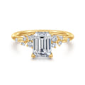 Reena - 18K Yellow Gold Emerald Cut Diamond Engagement Ring