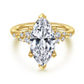 Reena - 14K Yellow Gold Marquise Shape Diamond Engagement Ring