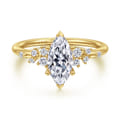 Reena - 14K Yellow Gold Marquise Shape Diamond Engagement Ring
