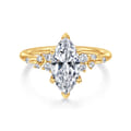 Reena - 18K Yellow Gold Marquise Shape Diamond Engagement Ring