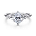 Reena - 14K White Gold Oval Diamond Engagement Ring