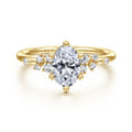 Reena - 14K Yellow Gold Oval Diamond Engagement Ring