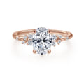 Reena - 14K Rose Gold Oval Diamond Engagement Ring