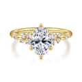 Reena - 14K Yellow Gold Oval Diamond Engagement Ring