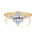 Reena - 18K Yellow Gold Oval Diamond Engagement Ring