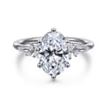 Reena - 14K White Gold Oval Diamond Engagement Ring