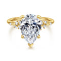 Reena - 14K Yellow Gold Pear Shape Diamond Engagement Ring