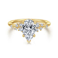 Reena - 14K Yellow Gold Pear Shape Diamond Engagement Ring