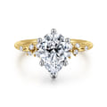 Reena - 14K White and Yellow Gold Pear Shape Diamond Engagement Ring