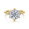 Reena - 14K Yellow Gold Round Diamond Engagement Ring