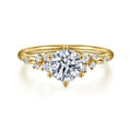 Reena - 14K Yellow Gold 6 Prong Round Diamond Engagement Ring