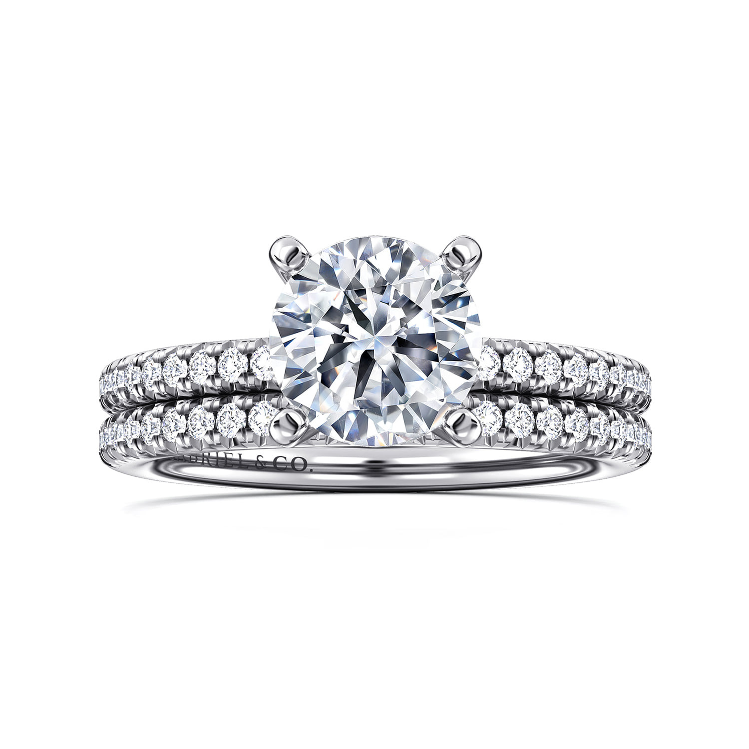 Round Diamond Engagement Ring in 14K White Gold, photograph 4