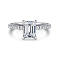 Stasia - 14K White Gold Emerald Cut Diamond Engagement Ring