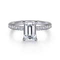 Stasia - 14K White Gold Emerald Cut Diamond Engagement Ring