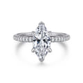 Stasia - 14K White Gold Marquise Shape Diamond Engagement Ring