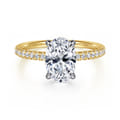 Stasia - 14K White-Yellow Gold Oval Diamond Engagement Ring