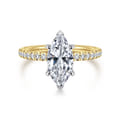Stasia - 14K White-Yellow Gold Marquise Shape Diamond Engagement Ring