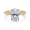 Stasia - 14K White-Yellow Gold Oval Diamond Engagement Ring