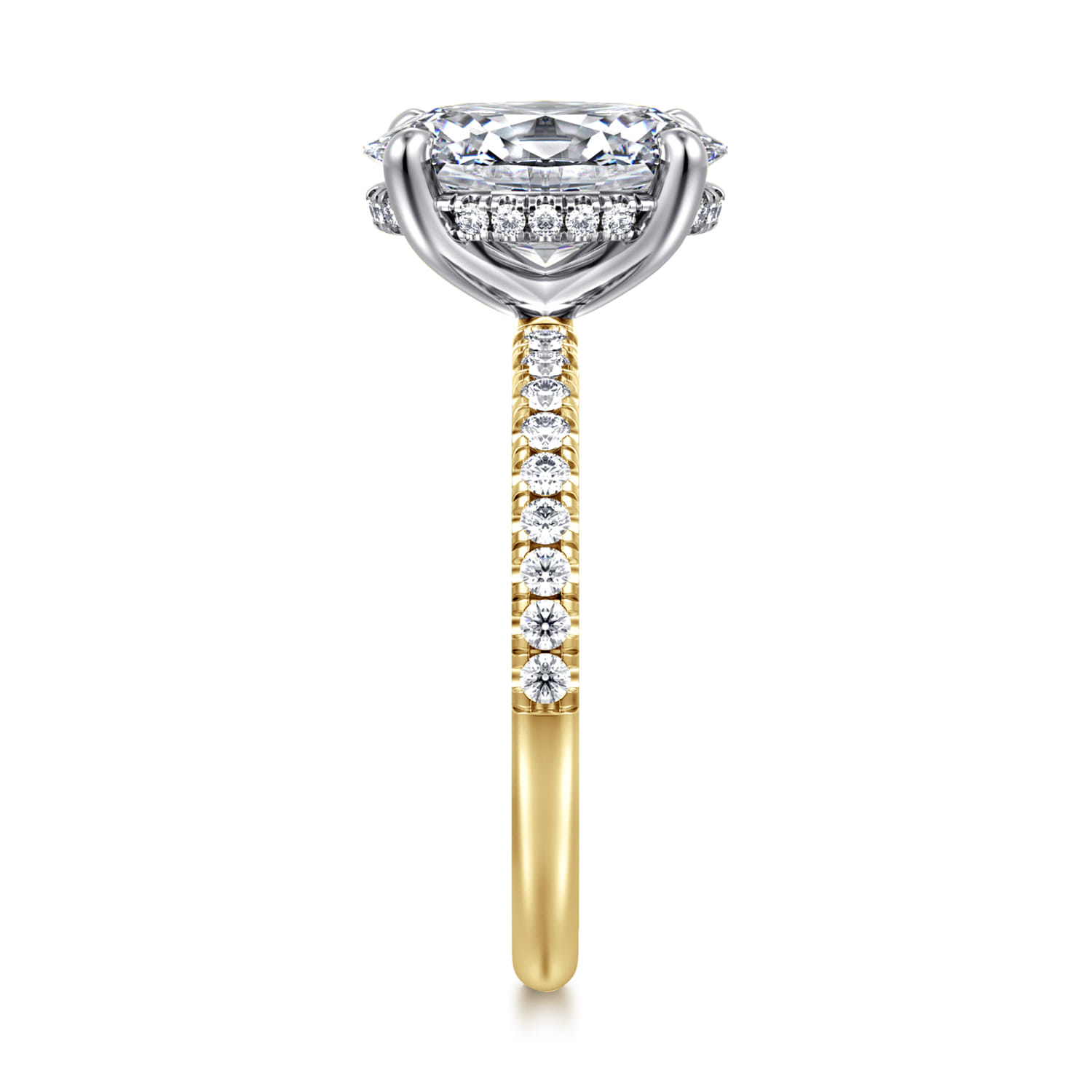Oval Diamond Engagement Ring in 14K White/Yellow Gold, photograph 4