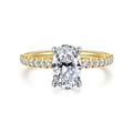 Stasia - 14K White-Yellow Gold Oval Diamond Engagement Ring