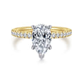 Stasia - 14K White-Yellow Gold Pear Shape Diamond Engagement Ring