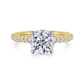 Stasia - 14K White-Yellow Gold Round Diamond Engagement Ring
