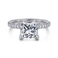 Stasia - 14K White-Yellow Gold Princess Cut Diamond Engagement Ring