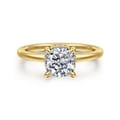 Rainah - 14K Yellow Gold Cushion Cut Diamond Engagement Ring