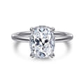 Rainah - 14K White Gold Elongated Cushion Diamond Engagement Ring