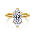 Rainah - 14K Yellow Gold Hidden Halo Marquise Shape Diamond Engagement Ring