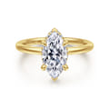 Rainah - 14K Yellow Gold Marquise Shape Diamond Engagement Ring