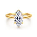 Rainah - 18K Yellow Gold Marquise Shape Diamond Engagement Ring