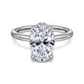 Rainah - 14K White Gold Oval Diamond Engagement Ring