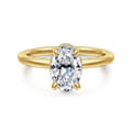Rainah - 14K Yellow Gold Oval Diamond Engagement Ring