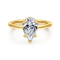 Rainah - 18K Yellow Gold Pear Shape Diamond Engagement Ring
