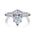 Rainah - 14K White Gold Pear Shape Diamond Engagement Ring