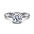 Rainah - 18K White Gold Round Diamond Engagement Ring